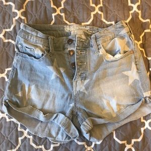 Star Print Jean Shorts